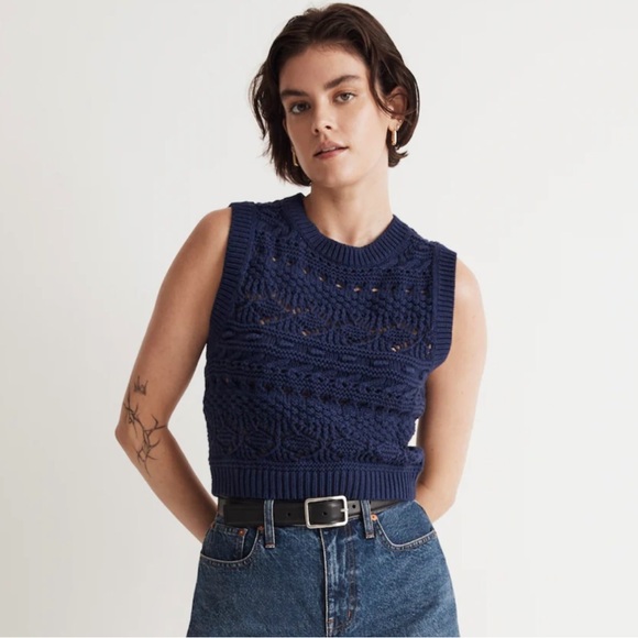 Madewell Tops - Madewell crochet knit sweater vest